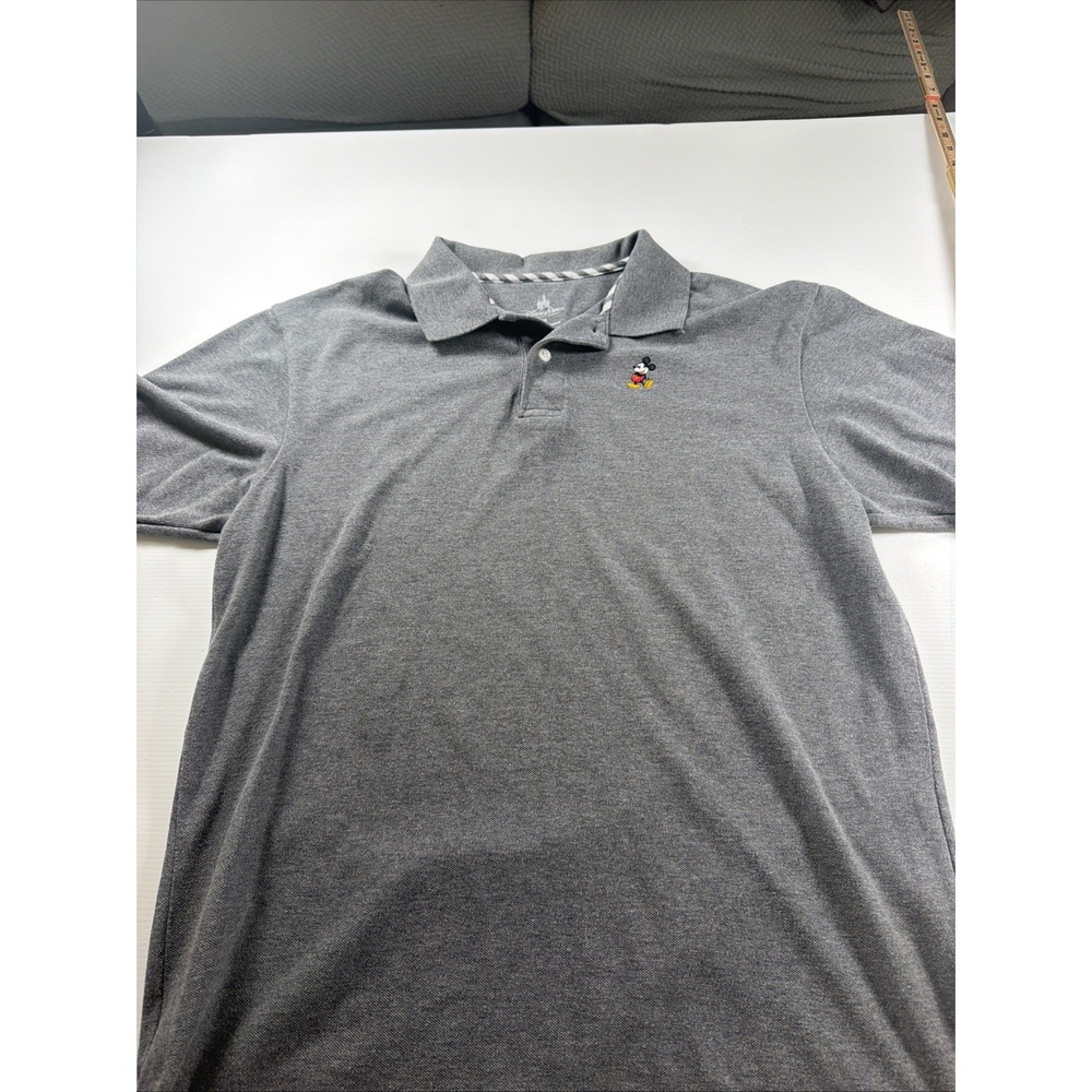Disney Parks Men's Authentic Originals Mickey Mouse Polo Shirt, Size Medium Gray